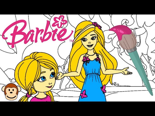 ❤ Colorear a Barbie con Arco Iris paso a paso ❤ Juegos para Pintar a Barbie  