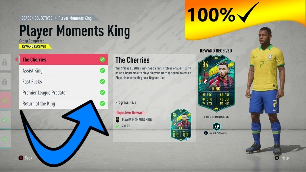 Player Moments King - 100% Done - FIFA 20