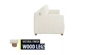 Serta Gleason Queen Convertible Sofa, Ivory Boucle