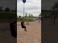 Son goes super slow on zip line #shorts