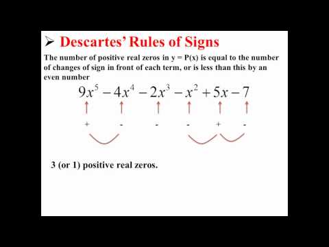 Descartes Rule Of Signs Chart