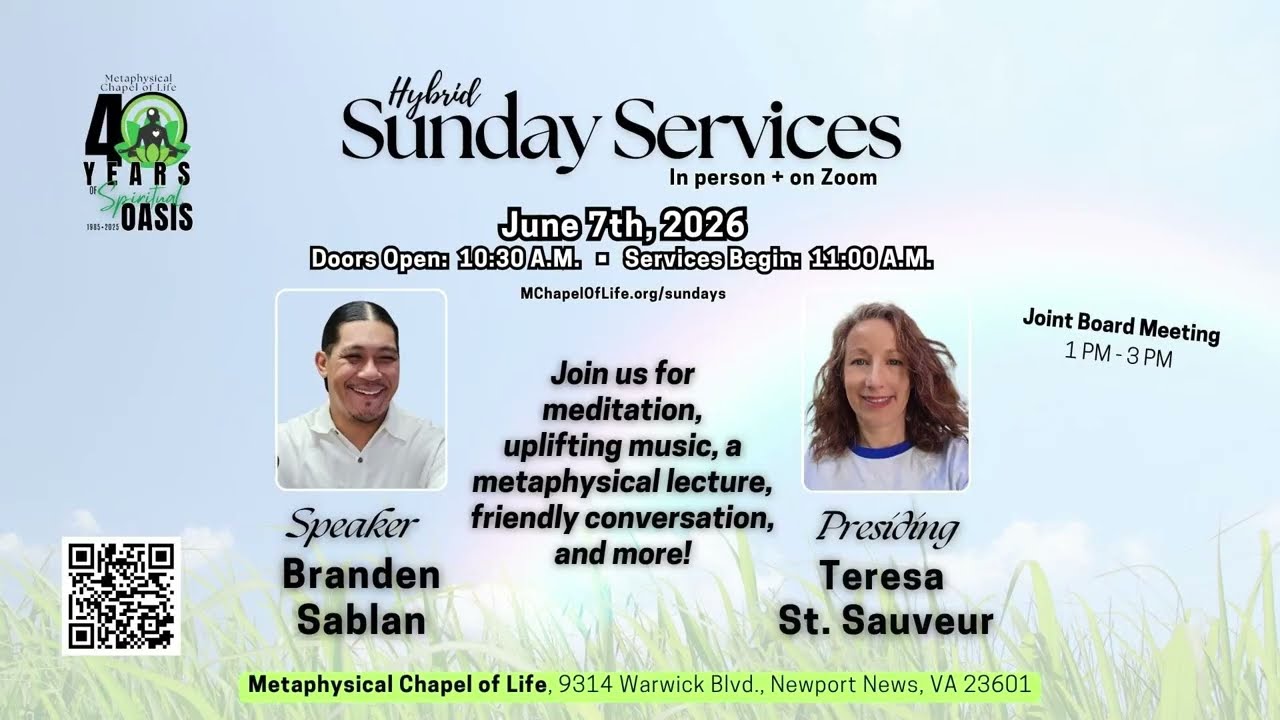 "Bob Marley" - Branden Sablan | Metaphysical Chapel of Life - Newport News VA | Teaching Lecture