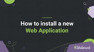 How to install an Application on SiteGround hosting | Tutorial screenshot 1