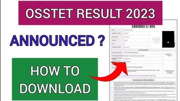 OSSTET Result 2023 | How To Check OSSTET Result 2023