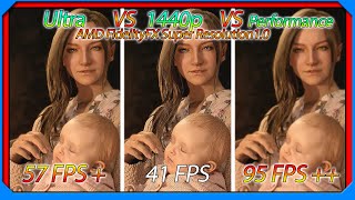 Resident Evil 8 Village FidelityFX Super Resolution 1440p VS Ultra VS Performance Comparison RE8 FSR