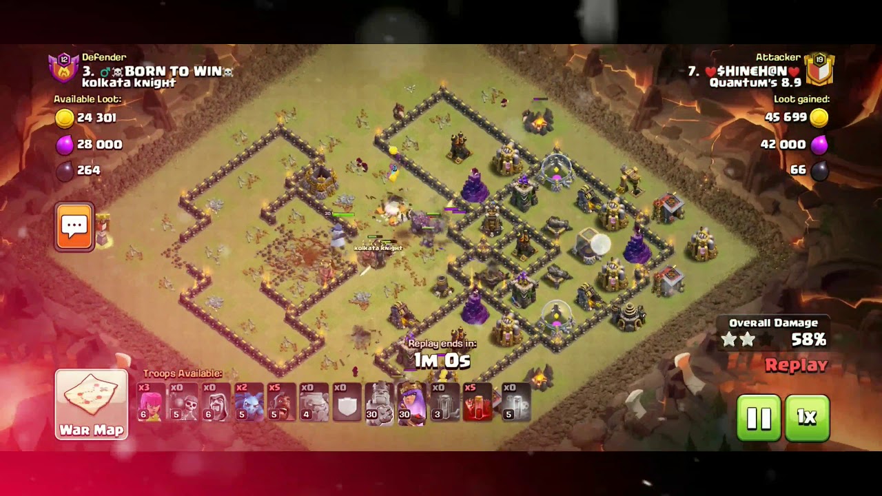 Avalanche 😍 ( One Of The Most Famous TH 9 War Attack ) .