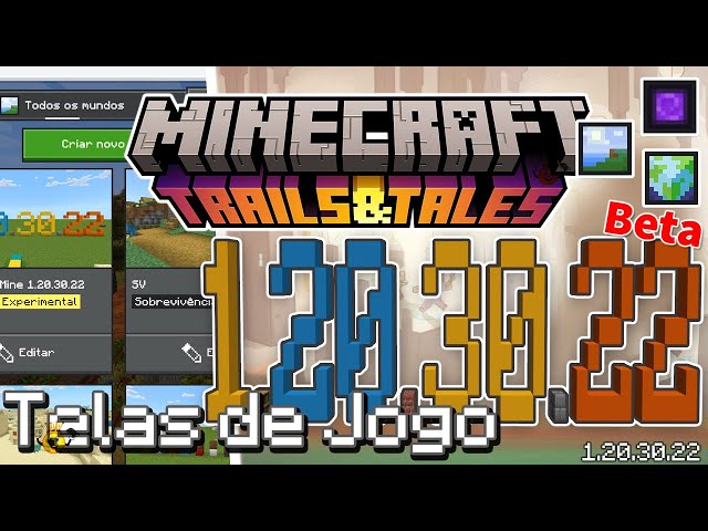 MINECRAFT PE 1.20.30 OFICIAL - NOVA TELA, DESBLOQUEIO DE RECEITAS