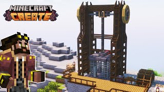 I built a WORKING MINESHAFT ELEVATOR in Minecraft Create Mod