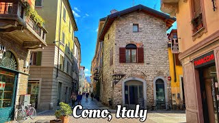 Como, Italy walking tour 4K 60fps  Beautiful Italian town on Como lake