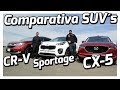 Comparativa Mazda CX5 - Honda CR-v - Kia Sportage 2018