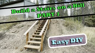 DIY How to Build a Stairs on a Hill or Slope Part 1