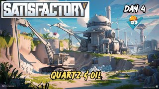 Satisfactory. Day 4. Quartz/Oil. Update 8. #satisfactory #citybuild #openworld #combat