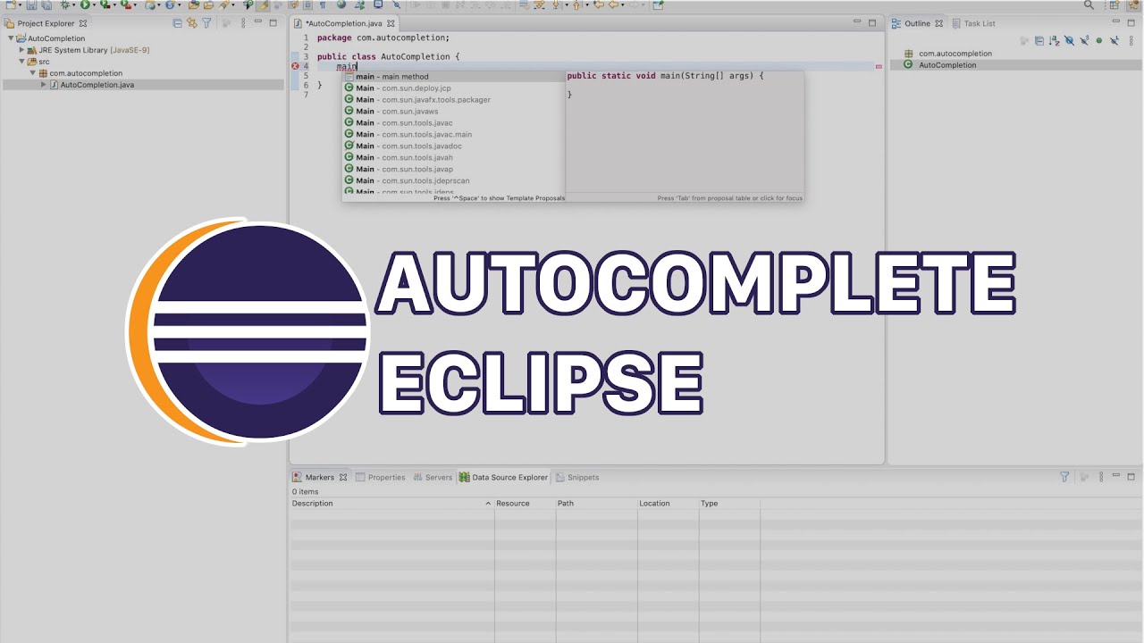 Autocomplete Eclipse Java