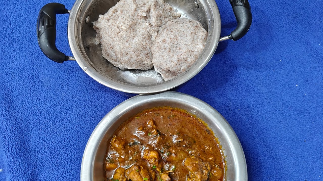 Ragi sangati | with chicken gravy😋 | easy way ragi  sangati | ragi mudda telugu lo