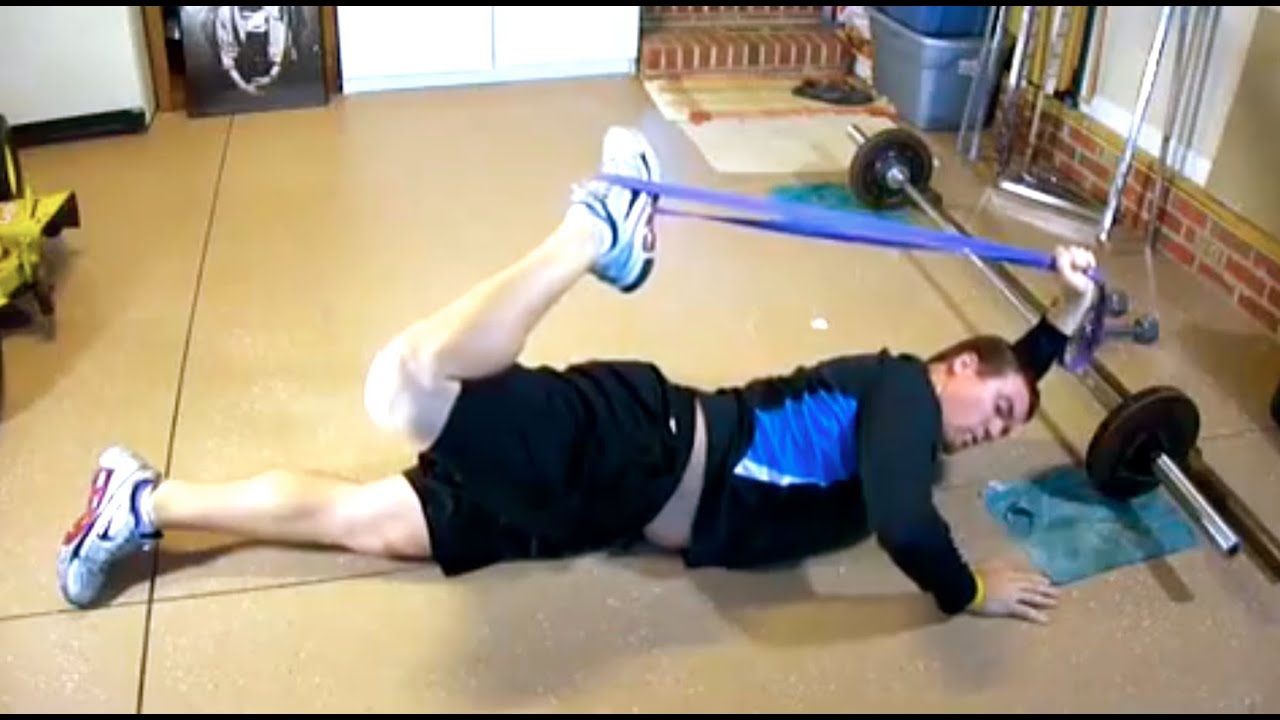 Lying quad stretch with band  Exercise Videos & Guides