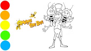 Maya the Bee Coloring Page Step by Step. screenshot 2