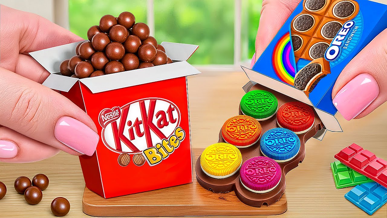 Dessert Showdown Homemade Mini KITKAT Candy vs RAINBOW Oreo Cake 🍫 Best Dessert by Tiny Food