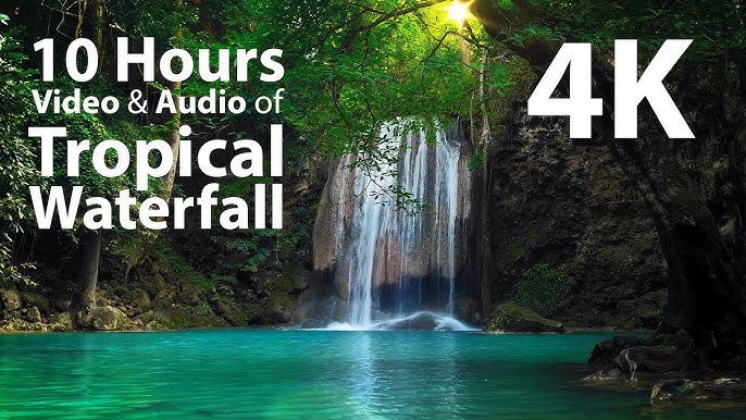 4k Video - Beautiful Aesthetic Waterfall - Vertical Video 