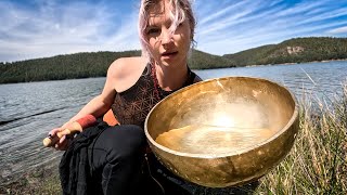 See the water dance! Singing bowl ASMR Outdoors