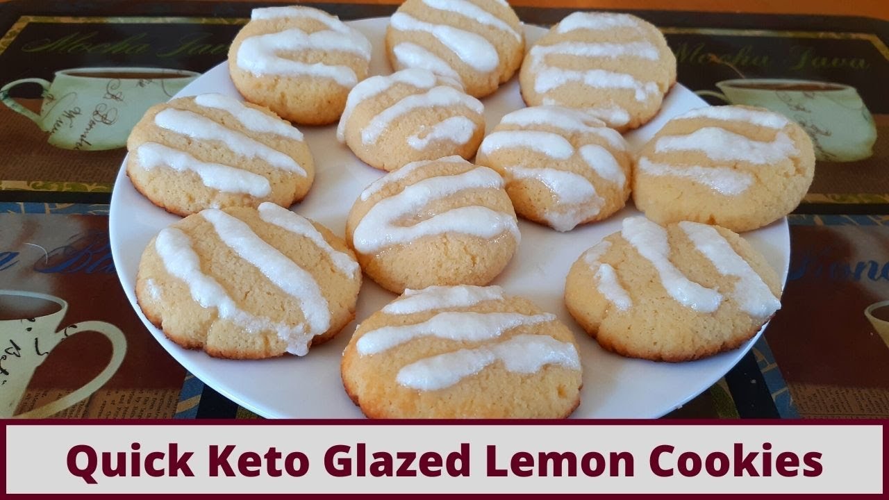Quick Keto Coconut Flour Glazed Lemon Cookies (Nut Free And Gluten Free)