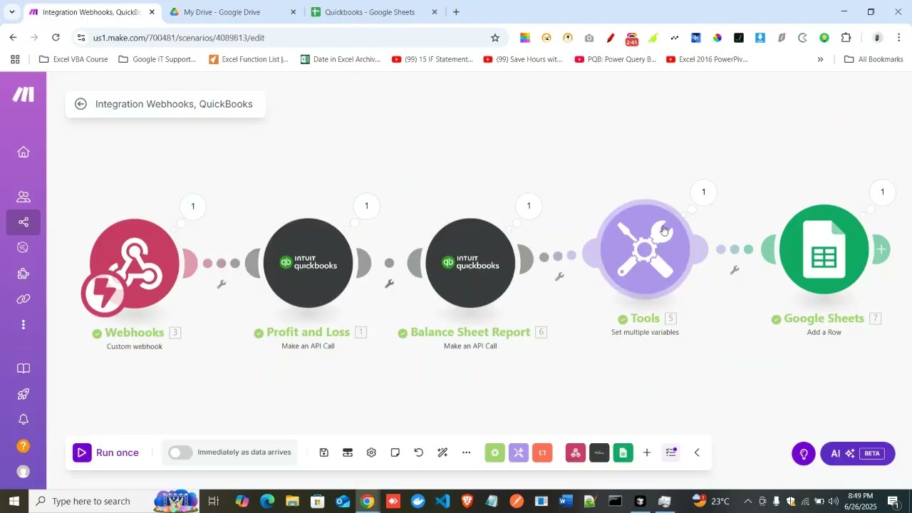 Custom QuickBooks interface automation with Make.com
