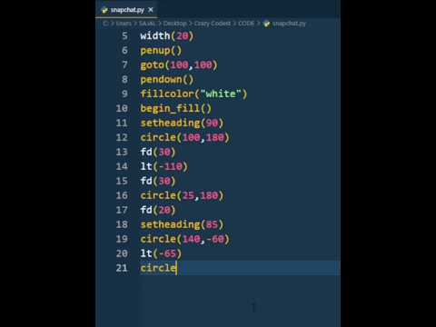 Drawing Snapchat LogoUsing Python Coding Programmerlife Python Cse Shorts Hacking Viral