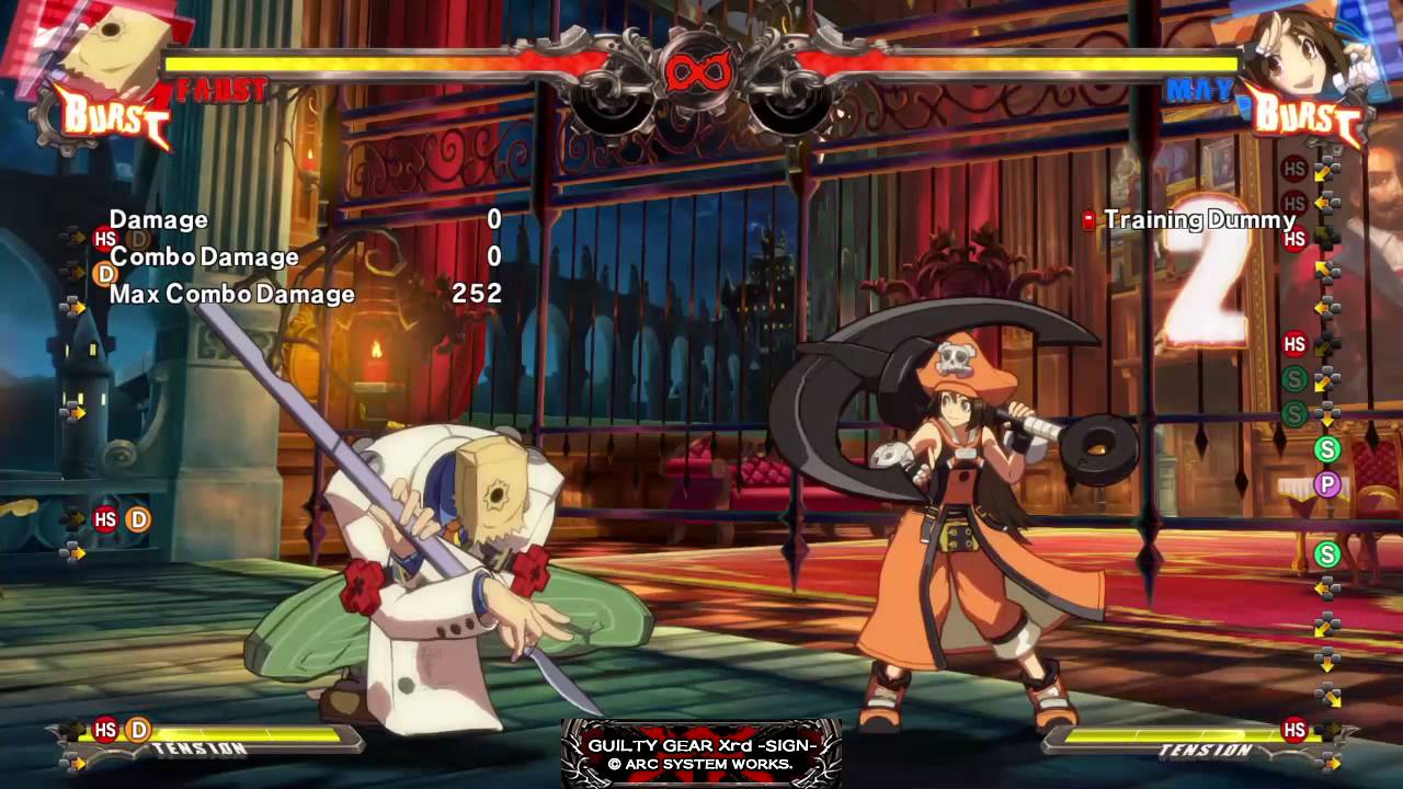 Guilty Gear Xrd -SIGN- May burst safe overhead kiss combo