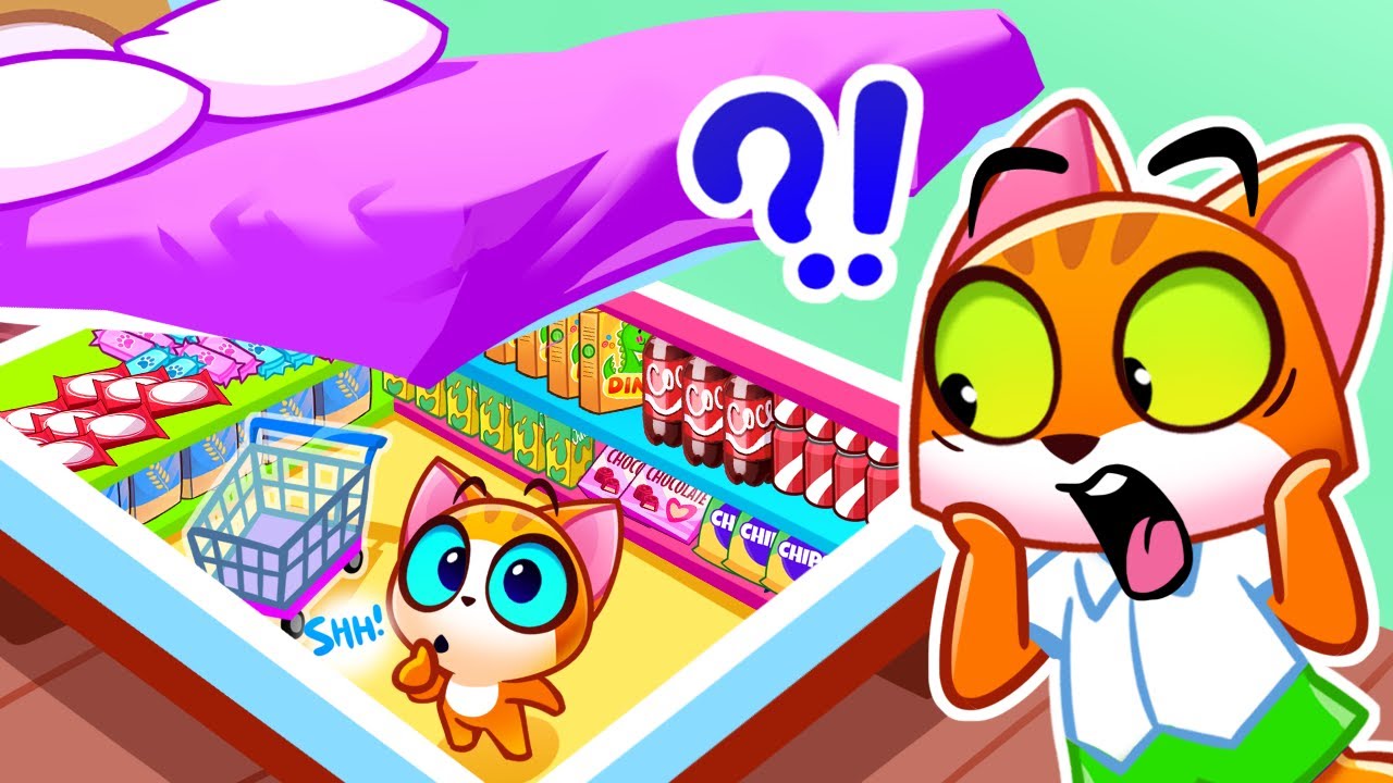 Secret Supermarket Under the Bed | Healthy Food | Kids Challenges | Safety Tips Stories | Purr-Purr