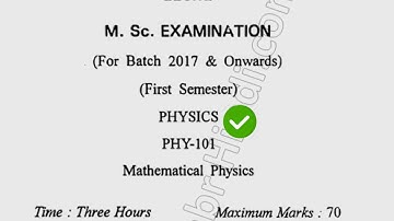 2018 Cdlu MSc Physics 1st Sem Mathematical Physics Question Paper