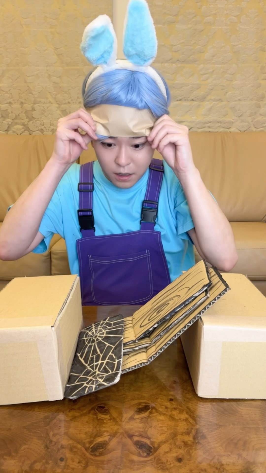 BREAK A CARDBOARD TILE WITH ONE HAND！#asmr