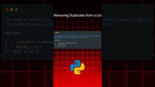 How to remove duplicates in Python like a pro? #PythonLogic #DevShorts #CodeSmart  #devforall