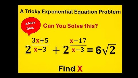 Canada  - A Tricky Exponential Equation Question! #canada #math #exponentialequations #learnmath
