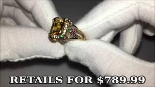 Citrine flower ring
