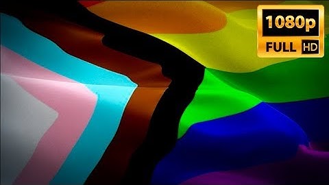 Progress flag LGBT 1080p HD 1920X1080 footage video waving in wind. LGBT Rainbow Pride flag HD