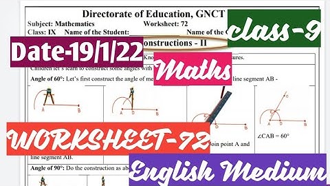 Class-9|Doe Maths worksheet-72|Date-19/1/22|English medium@mathssolutionswithrosemaam4136