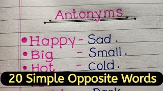 20 simple Antonyms for Kids || Antonyms for students|| Opposite Words|| screenshot 1