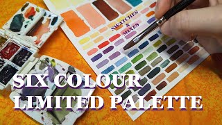 6 Colour Limited Travel Palette ☆ Swatching, colour mixing, pigment properties