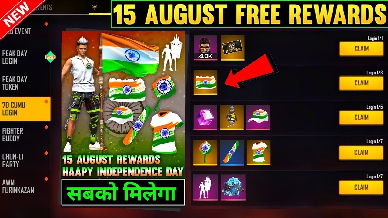 15 August Free Fire Event 2022 | 15 August Rewards Free Fire | Free Fire New Event | Ff New Event