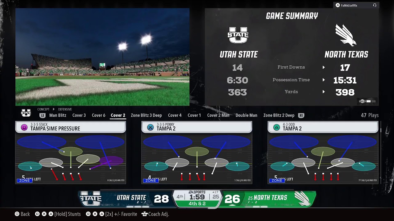 NCAA26 Coach Wood Vs North Texas
