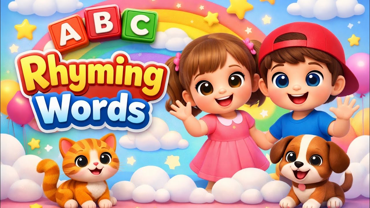 🌈Rhyming Words for Kids | Fun Learning Rhymes| Kids Learning Video| Kajal Fun Learning 