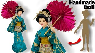 How To Make Doll | DIY Barbie | Handmade Doll | Doll Dress | Japanese Doll | Barbie Crafts Ideas