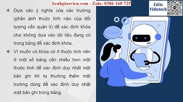 Giáo án powerpoint Chủ đề F Bài 2: Bảng và khoá chính trong .. | GA điện tử KH máy tính 11 Cánh diều