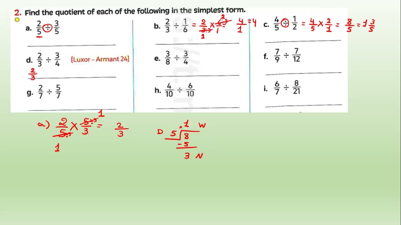 Unit 8 - Lesson 3 - fraction multiplication -primary 6 -2nd term