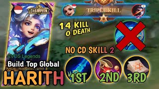 Fast 30% COOLDWON (No CD Skill 2)!! This New Trick For Harith || HARITH BEST BUILD 2024