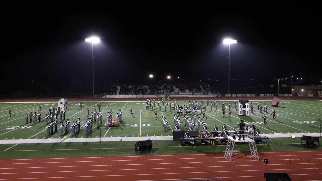 University High School Marching Trojan Regiment at the University High School Field Tournament 2025