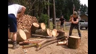 HAND SPLITTING FIREWOOD, THE RIGHT AXE