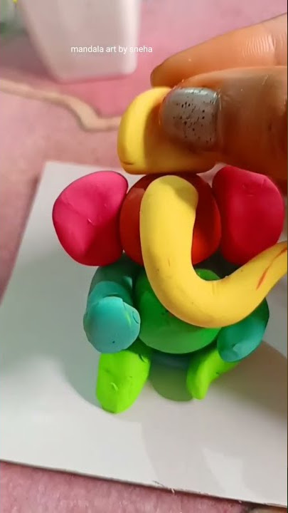 Ganesha idol making with clay #shorts #ganeshchaturthi #youtubeshorts #ganeshji #art