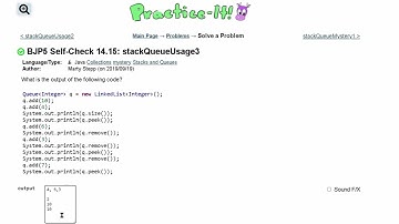Java Practice It | Self-Check 14.15: stackQueueUsage3 | Collections, mystery, #stacks  and #queues
