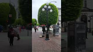 Darth Vader is playing the violin in the old Town, Victoria, Canada