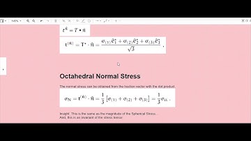 Continuum Mechanics: Stress Lecture 11, Octahederal State of Stress